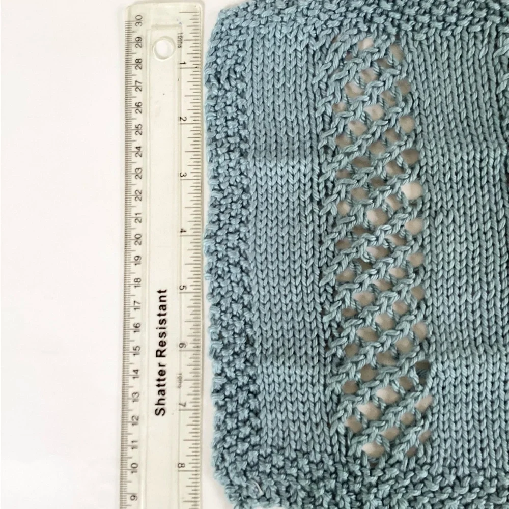 Bath Skincare Washcloth Headband Spa Set Hand Crafted Blue Essential Cotton Knit
